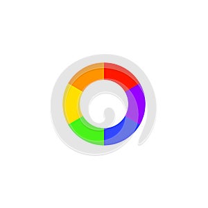 Simple color wheel icon isolated on white background. Circular logo with golor transitions