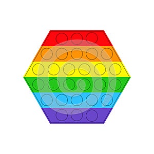 Simple colored antistress toy - pop it. Toy for fidgets, for relaxation. Anti stress game, colored hexagon popit