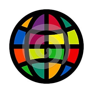 Colored globe icon. Vector logo