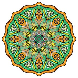 Simple colorful abstract mandala.