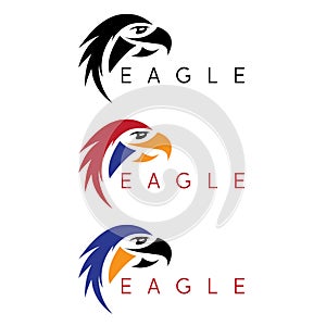 Simple colorful eagles vector design template