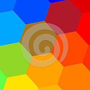 Simple Colorful Hexagonal Mosaic. Abstract Background. Geometric Pattern. Decorative Tile Composition. Beautiful Wallpaper.