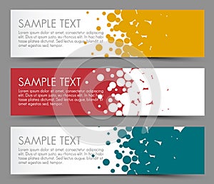 Simple colorful horizontal banners - with circle motive