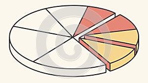 Simple Colorful Pie Chart for Data Visualization, vector design Generative AI