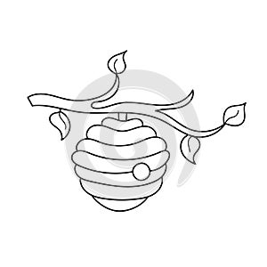 Simple coloring page. Coloring book for children, Bee hive