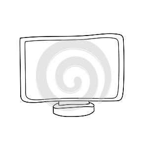 Simple coloring page. Coloring book for children, Computer monitor