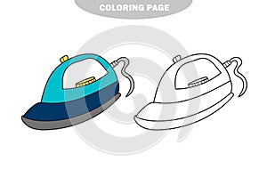 Simple coloring page. Iron to be colored, the coloring book for preschool kids