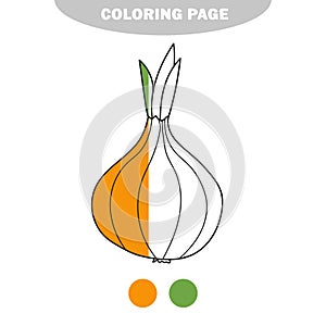 Simple coloring page. Onion - line art. Vegetables