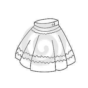 Simple coloring page. Skirt to be colored, the coloring book