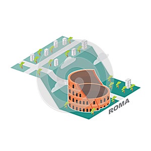 Simple colosseum rome city illustration