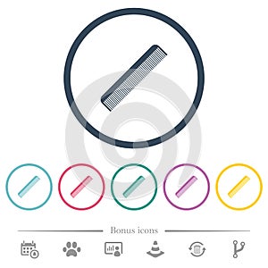 Simple comb flat color icons in round outlines photo