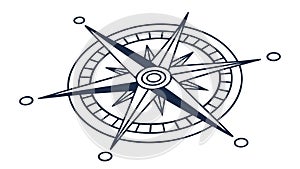 Simple Compass Rose, Basic Directional Indicator, vector design Generative AI