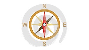 Simple Compass Rose. Basic Navigation and Directional Indicator, vector design Generative AI