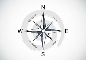 A simple compass rose design featuring