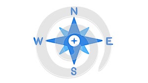 Simple Compass Rose Directional Icon, vector design Generative AI