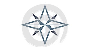 Simple Compass Rose Navigation Direction Symbol, vector design Generative AI
