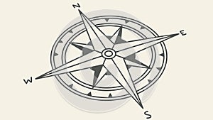 Simple compass rose, symbolizing guidance and exploration, vector design Generative AI