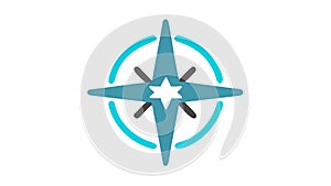 Simple Compass Star Icon for Direction & Wayfinding, vector design Generative AI