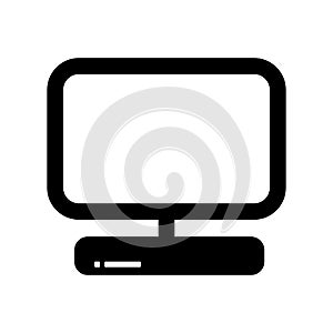 Simple Computer Black Monitor Flat Icon