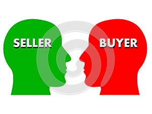 Simple concept of buyer and seller interaction