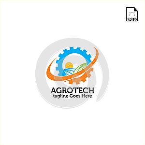 simple concept logo design agriculture technology and farm