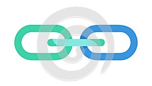 Simple Connected Chain Link Icon in Flat Design, Basic Linkage, vector design Generative AI