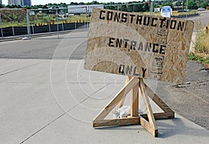 Simple Construction Entrance Only Sign