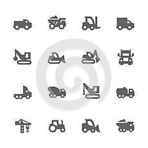 Simple Construction Vehicles Icons