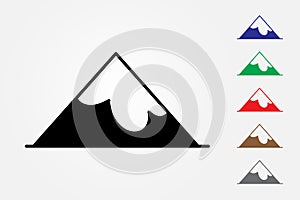 Simple cool mountain peak logo vector using many colors on white background