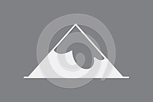 Simple cool mountain peak logo vector using white color on dark background