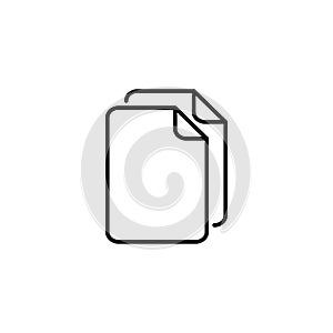 Simple Copy icon. Replication file outline symbol. Duplicate app sign. Simple User interface element. Creative UI item