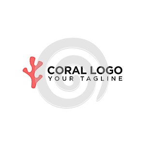 Simple Coral Logo Design Template