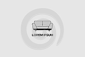 Simple Couch vector logo template