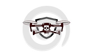 Simple crative Drone Photo with a shield