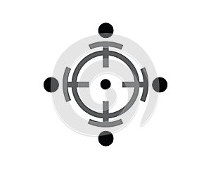 Simple and Creative Round Table and Target Symbol visualized with Silhouette Style