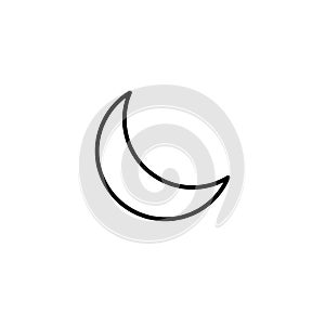 Simple crescent moon line icon