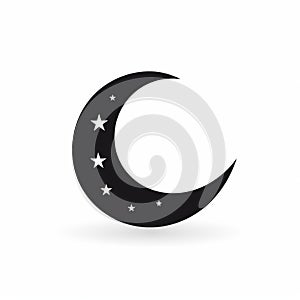 Simple Crescent Silhouette On White Background - Americana Iconography photo