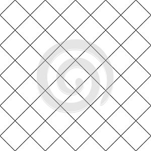 Simple cross grid paper. Cell seamless pattern. Background diagonal squared grating. Criss cross line. Geometric checkered texture