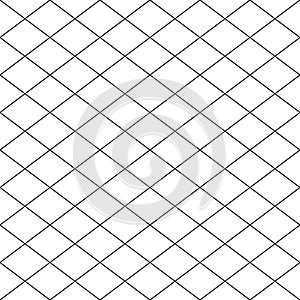 Simple cross grid paper. Cell seamless pattern. Background diagonal squared grating. Criss cross line. Geometric checkered texture photo