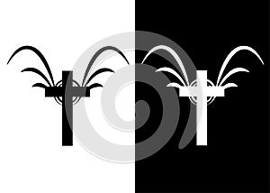 simple cross with wing flat black and white design for logo icon.