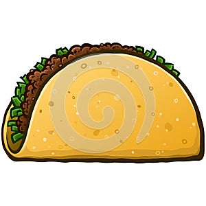 Crunchy Taco Cartoon Vector Illustration photo