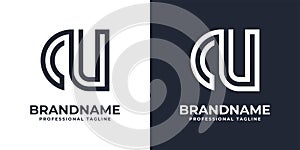 Simple CU Monogram Logo, suitable for any business with CU or UC initial