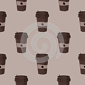 A simple cup of coffee seamless pattern