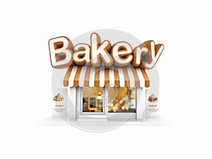 Simple and cute 3D character bakery icon