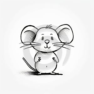 Simple And Cute Cartoon Mouse Drawing For Kids