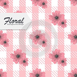 Simple cute pattern with flowers. Shabby chic