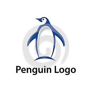 Simple Cute Penguin Vector Logo Symbol