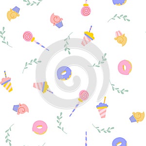 Simple Cute sweets seamless pattern