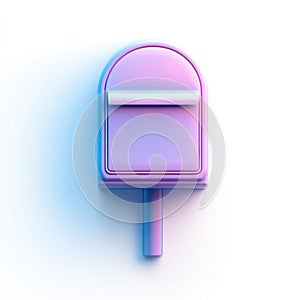 Minimalist Gradient Mailbox Icon on White Background