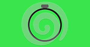 Simple 2D stopwatch start to stop round completion animation.